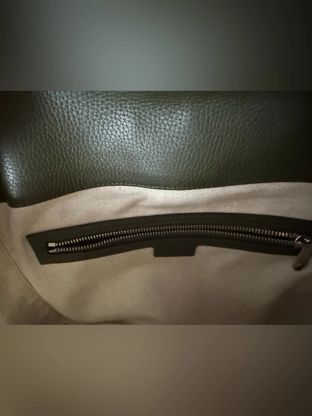 Gucci Dark Green Embossed GG Leather Messenger Bag